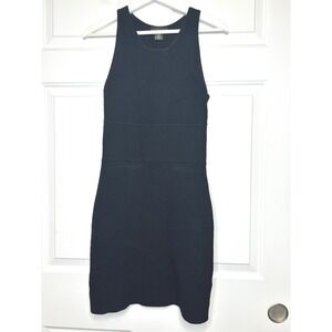 House of Harlow 1960 Ribbed Knit Bodycon Dress‎ Black Sleeveless Medium M